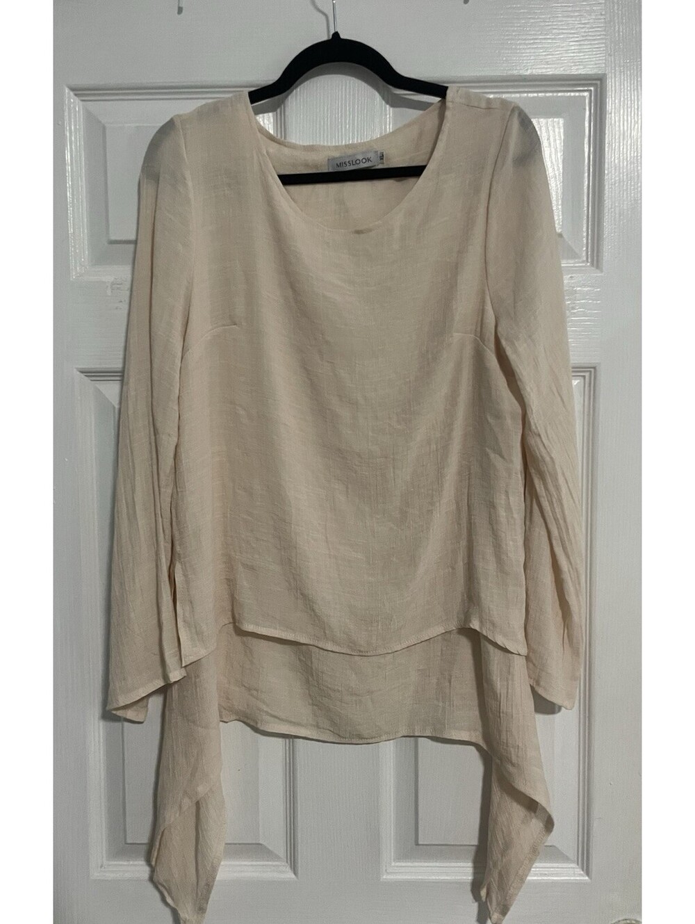 XL Miss Look DUSTY PINK Flowy Long Sleeve Shirt